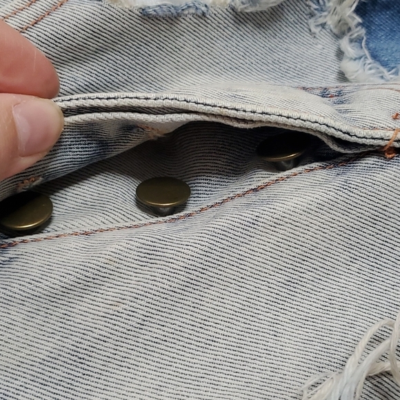 One Teaspoon Diamonde 2020 Star Print Denim Fitted Skirt Size 26 - Picture 6 of 10